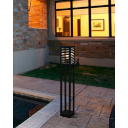 Borne extérieure Alamonte 3 noire 100 cm E27 60 W