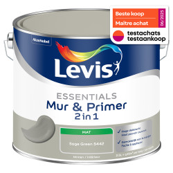 Peinture murale Essentials 2-en-1 vert sauge 2,5 L | LEVIS