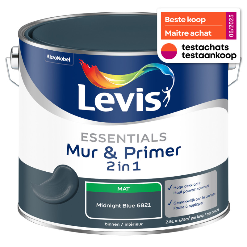 Peinture murale Essentiels 2-en-1 Bleu minuit 2,5 L