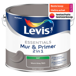 Peinture murale Essentials 2-en-1 Gris chaud 2,5 L | LEVIS
