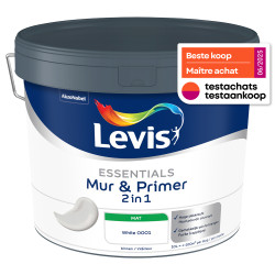 Peinture murale Essentials blanche 2-en-1 10 L | LEVIS