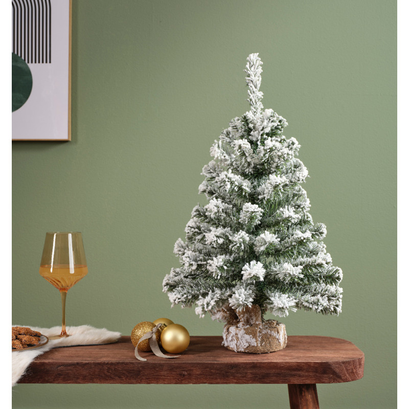 Sapin de Noël de table artificiel Imperial vert enneigé 35 cm