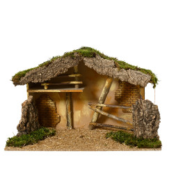 Crèche de Noël en bois 58 x 28 x 35 cm