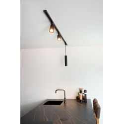 Connecteur L gauche Track noir LUCIDE – Éclairage sur mesure

