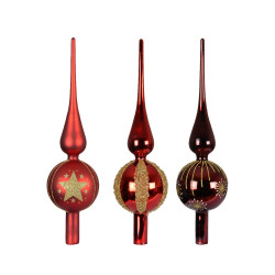 Cimier en verre avec motifs dorés Ø 8 x 31 cm DECORIS