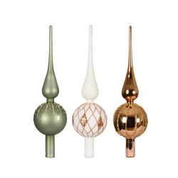 Cimier en verre avec motifs dorés Ø 8 x 31 cm DECORIS