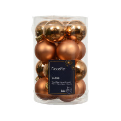 Set de boules de Noël en verre cognac Ø 3