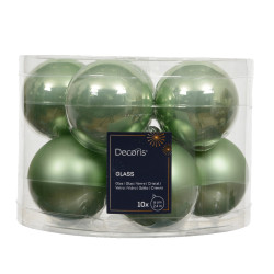 Set de boules de Noël en verre vert matcha Ø 6 cm 10 pièces DECORIS