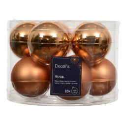 Set de boules de Noël en verre cognac Ø 6 cm 10 pièces DECORIS