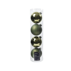 Set de boules de Noël en verre vert romarin Ø 10 cm 4 pièces DECORIS