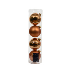 Set de boules de Noël en verre cognac Ø 10 cm 4 pièces DECORIS