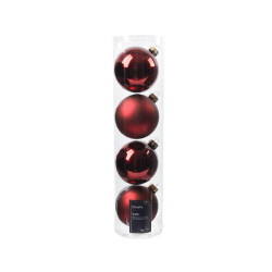 Set de boules de Noël en verre bordeaux Ø 10 cm 4 pièces DECORIS
