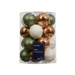 Set de boules de Noël en verre blanc laine