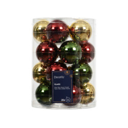 Set de boules de Noël en verre or clair