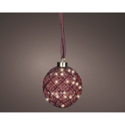 Boule de Noël en verre LED marron Ø 14 cm LUMINEO