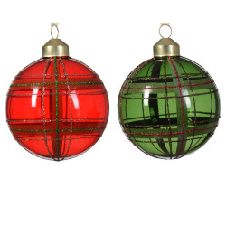 Boule de Noël en verre carreaux transparente Ø 8 cm DECORIS