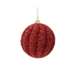 Boule de Noël en mousse pailletée rouge Noël Ø 8 cm DECORIS