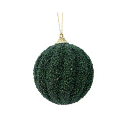 Boule de Noël en mousse pailletée vert pin Ø 8 cm DECORIS