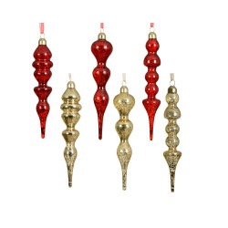 Ornement en verre antique Ø 6 x 26 cm DECORIS