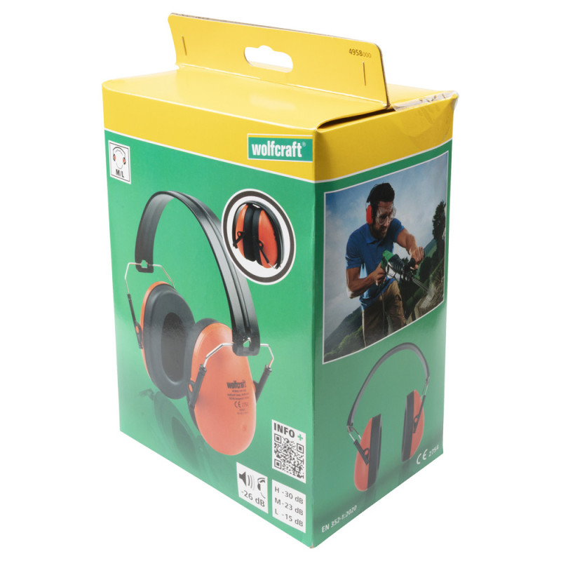 Casque antibruit WOLFCRAFT rouge 26 dB compact | WOLFCRAFT