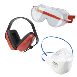 Kit de protection 3 pièces WOLFCRAFT – Casque & Ouïe | WOLFCRAFT