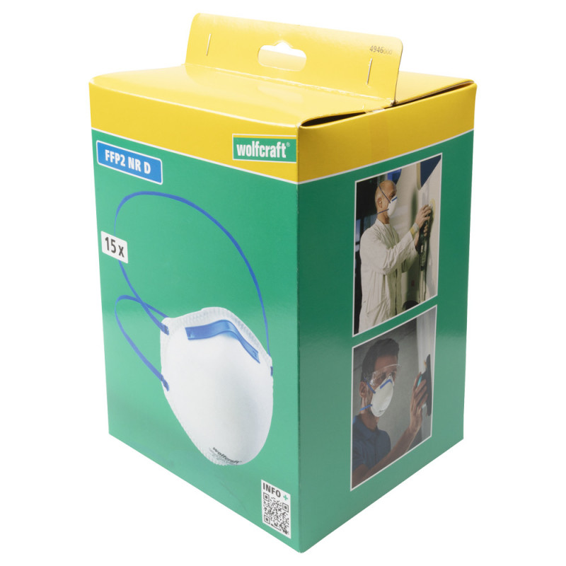 Masque FFP2 Rigide 15 Pièces WOLFCRAFT - Protection Respiratoire | WOLFCRAFT