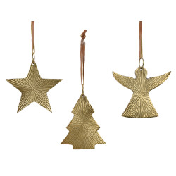 Suspension de Noël en aluminium doré DECORIS