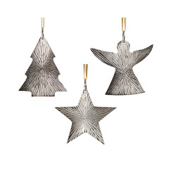 Suspension de Noël en aluminium argenté DECORIS