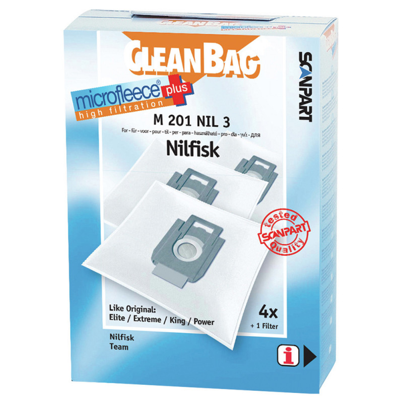 Sac Aspirateur Nilfisk M201NIL3 - Lot de 4 Pièces | CLEAN BAG