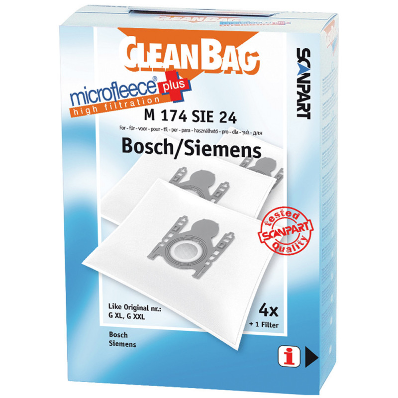 Sac d'aspirateur Bosch/Siemens M174SIE24 4 pièces | CLEAN BAG