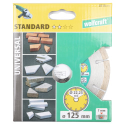 Disque diamant segmenté Ø 125mm WOLFCRAFT Solide Universel | WOLFCRAFT