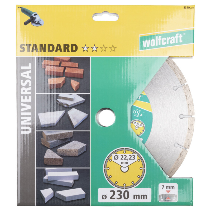 Disque diamant WOLFCRAFT Ø 230mm Solide Universel | WOLFCRAFT