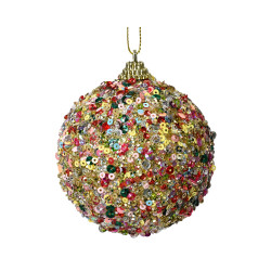 Boule de Noël en mousse sequins multicolores Ø 8 cm DECORIS
