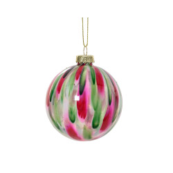 Boule de Noël en verre multicolore transparent Ø 8 cm DECORIS