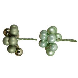Grappe de 10 boules de Noël en verre verte DECORIS