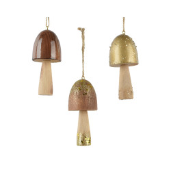 Champignon en bois à suspendre Ø 4 x 10 cm DECORIS