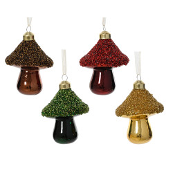 Champignon en verre à suspendre perles Ø 7 x 9 cm DECORIS