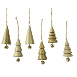 Sapin en bois pailleté à suspendre vert clair Ø 3