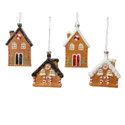 Maison en pain d'épice pailletée à suspendre DECORIS