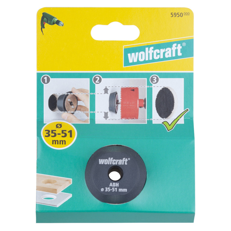 Guide de perçage pour scie-cloche Ø 35-51 mm | WOLFCRAFT