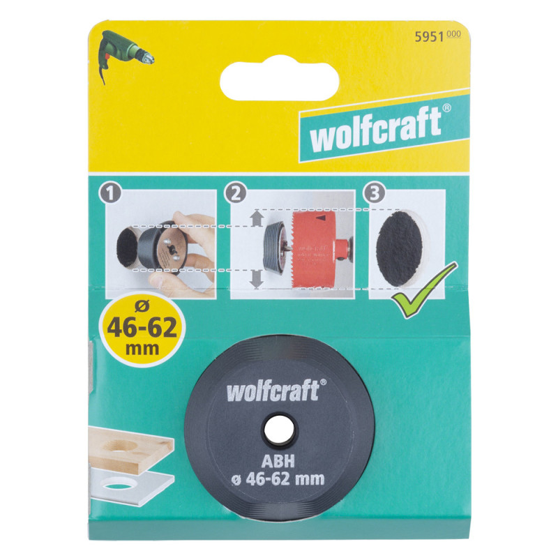 Guide de perçage pour scie-cloche Ø 46–62 mm | WOLFCRAFT