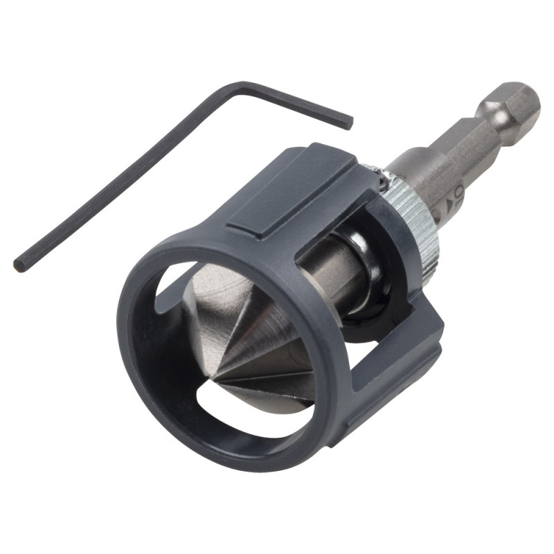 Fraisoir conique avec butée de profondeur Ø 20 mm WOLFCRAFT