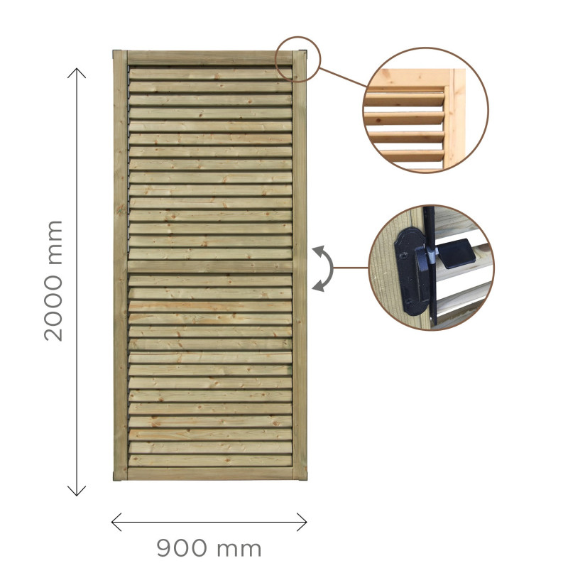 Paroi Jalousie Réglable Pavillon 90x200cm | SOLID