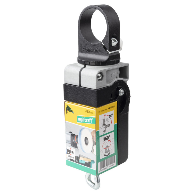 Support de perceuse en aluminium orientable Wolfcraft pour établi | WOLFCRAFT