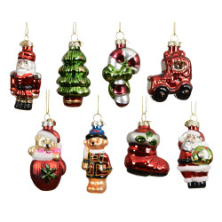 Figurine de Noël en verre à suspendre DECORIS
