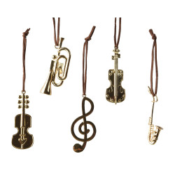 Instrument de musique à suspendre doré 8 cm DECORIS