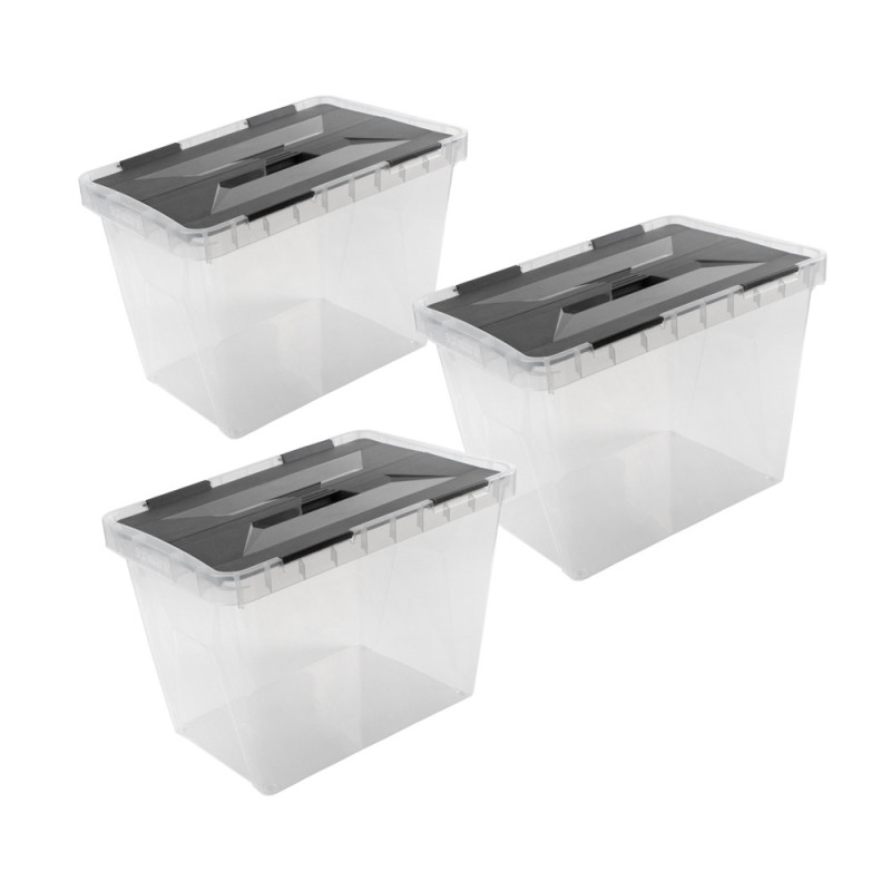 Box de rangement Onyx 40L transparent/anthracite | SUNWARE