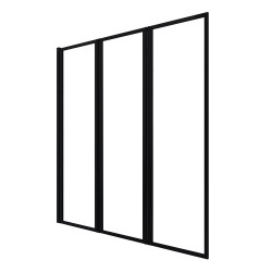 Paroi de bain volets noir mat 130x120 – Élégance et Praticité | AURLANE