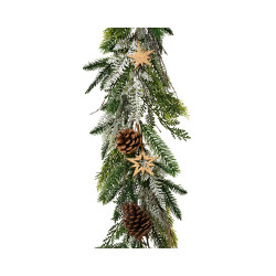 Guirlande de Noël Star étoile et pomme de pin verte Ø 8 x 180 cm
