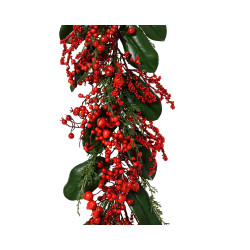 Guirlande de Noël avec baies rouges 1
